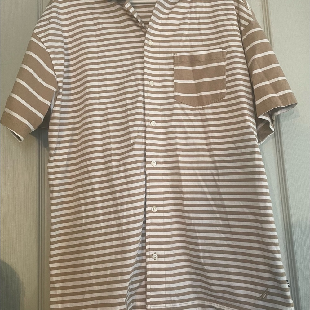 Nautica Casual Button Down Shirt with Stripes